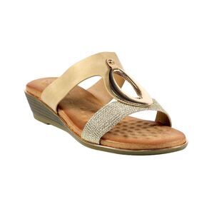 Lunar Womens/Ladies Porto Wedge Heel Sandals / Beige